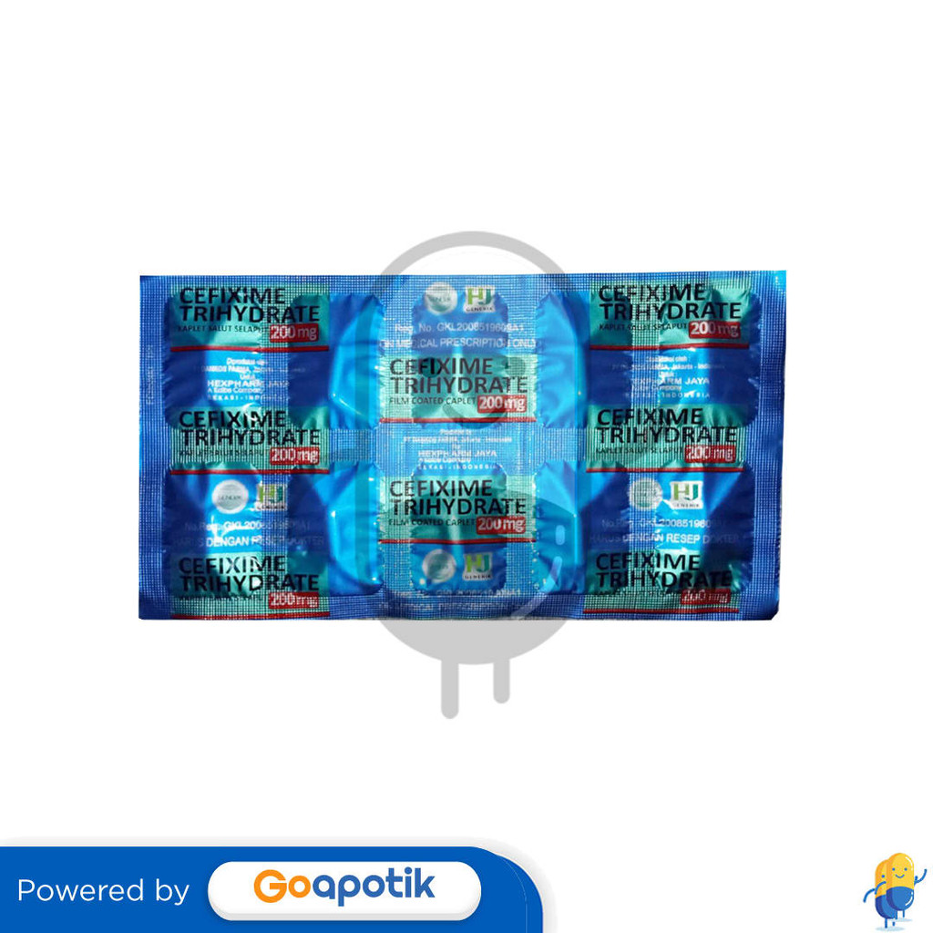 Cefixime Trihydrate Hexpharm 200 Mg Strip 10 Kaplet