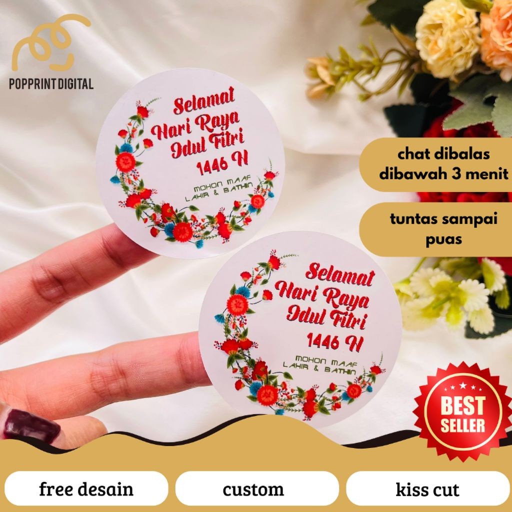 

PopPrints 9-15 Sticker Toples Hampers Ramadhan Sticker Label Selamat Hari Raya Idul Fitri Bandung
