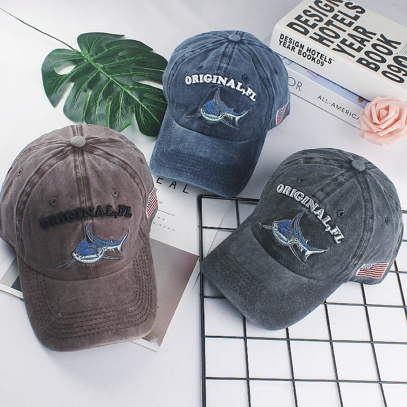 Topi Baseball Cap Model Shark Original FL - Gray