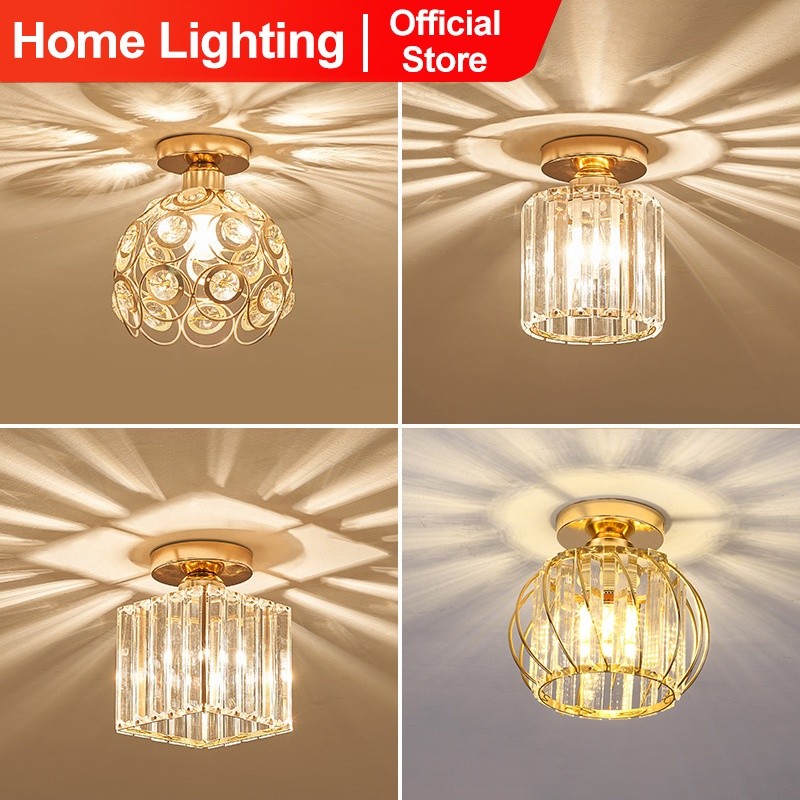 Home Lighting Lampu Plafon Lampu Kristal Plafon Rumah Lampu Ceiling Kristal Kotak Modern Crystal Rou
