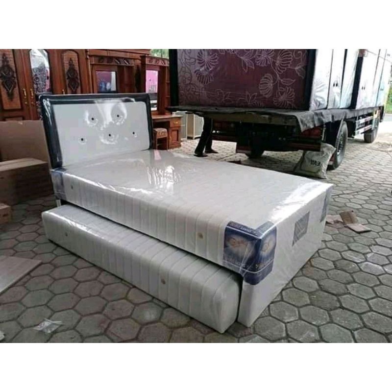 Springbed Sorong 2 in 1 Dewasa Polos Ukuran 120 x 200 Mebel Termurah Terlaris Cirebon Bandung Tegal 