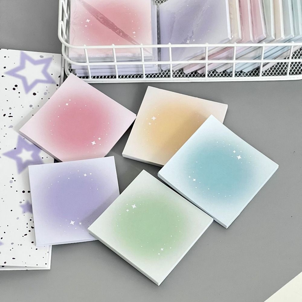 

50Sheets/Set Square Memo Pad Creative Non Adhesive Gradient Color Note Paper Tearable DIY Scrapbook Paper Students