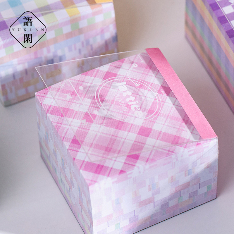 

Notepad Grid Plaid Memo No-sticky 10Design In 400Sheets Message Notes Kawaii Decor Papeleria Stationery Office School Supplies