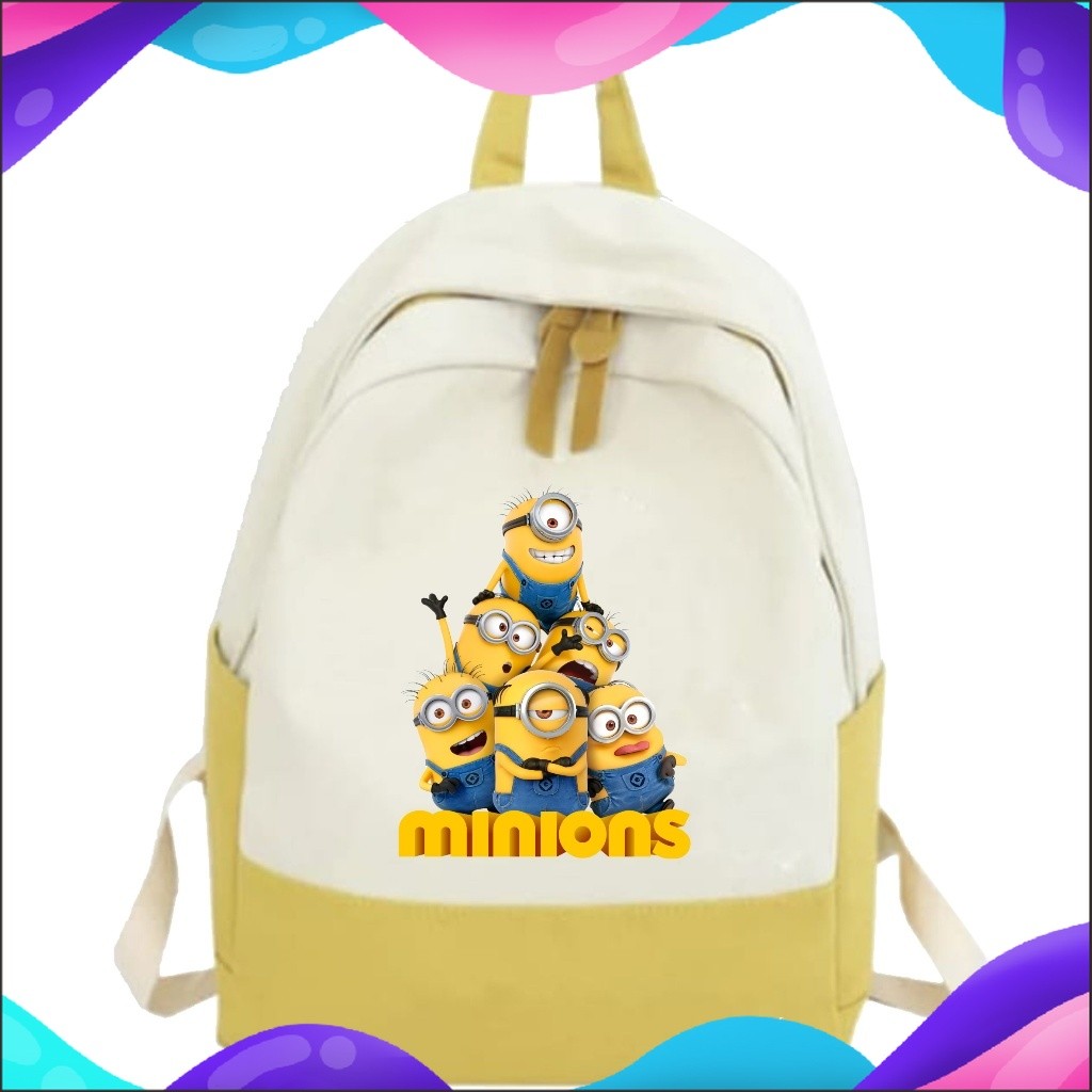 DNR Terbaru Tas Sekolah Anak Perempuan Laki Laki SMP SMA Kuliah Ransel Original Backpack Minion Fash