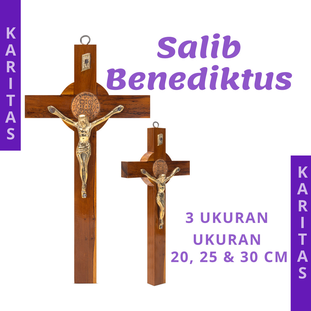SALIB GANTUNG BENEDIKTUS/ SALIB DINDING BENEDICT / SALIB GANTUNG KATOLIK / SALIB YESUS