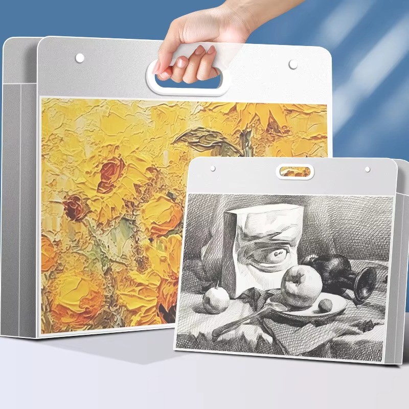 

Transparent A4 Portfolio Folder Large Storage Bag for School Supplies Stationery Office Artwork Durable Creative Gift Desk Tool