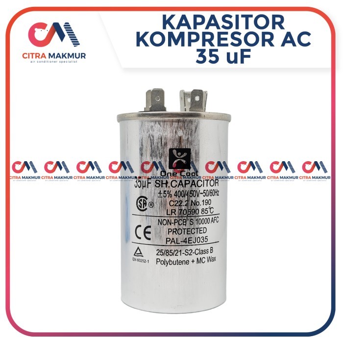 (FS) Kapasitor AC 35 uF Capasitor Outdoor Kompresor Daikin Sharp 1 1,5 pk