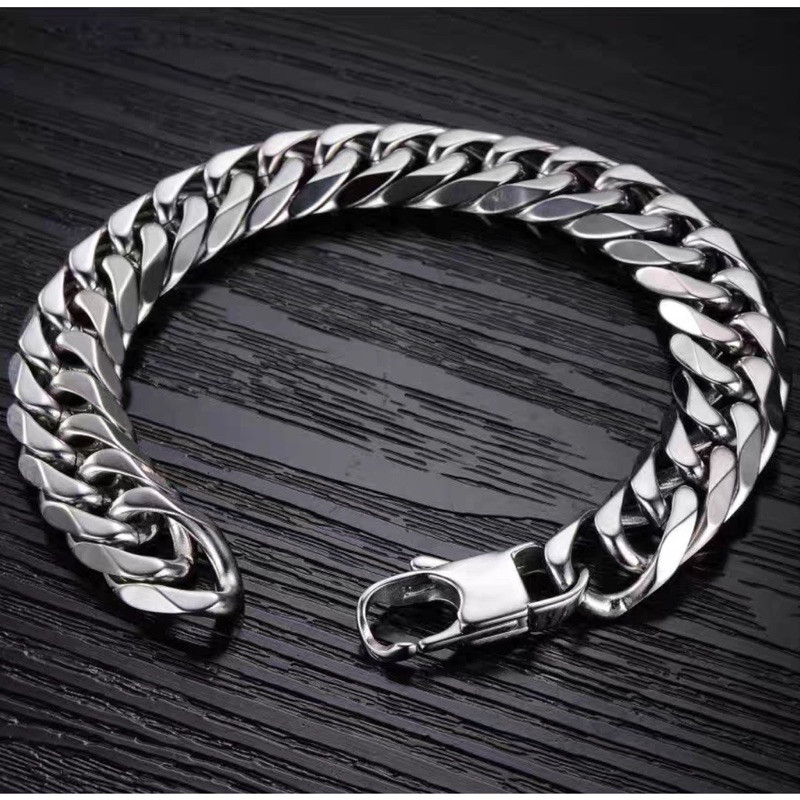 Gelang Monel. Gelang Rantai Baja Putih Besar Gelang Pria Gelang Rantai Monel Anti Karat Selamanya