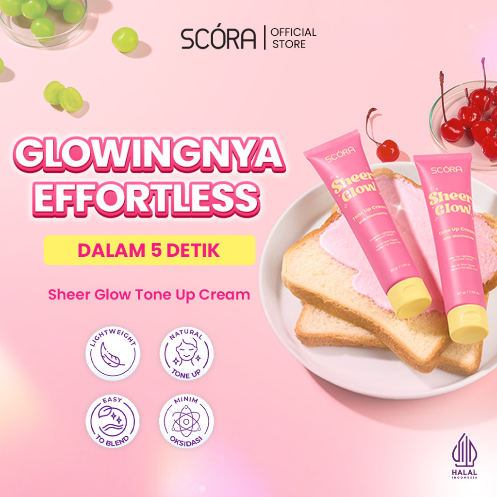 SCORA Sheer Glow Tone Up Cream 30 Gr - RF COSMETIC KENDARI