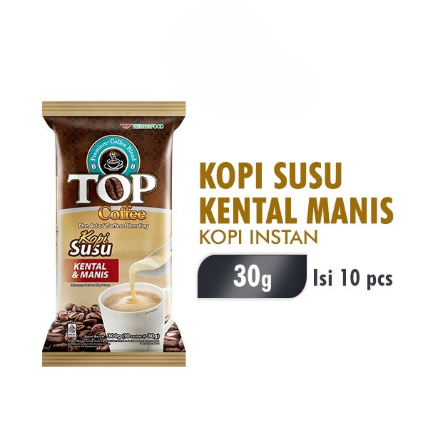 

Top Coffee Kopi Susu Kental Manis 3 In 1 Pack 10 Pcs