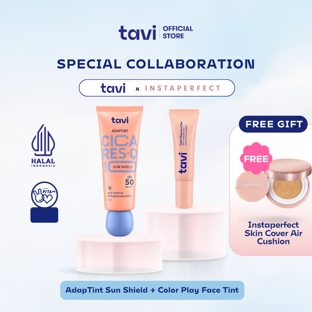 [EXCLUSIVE COLLAB TAVI X INSTAPERFECT - BUY 2 GET 3] TAVI 3-in-1 Color Play Face Tint + TAVI CICA RE