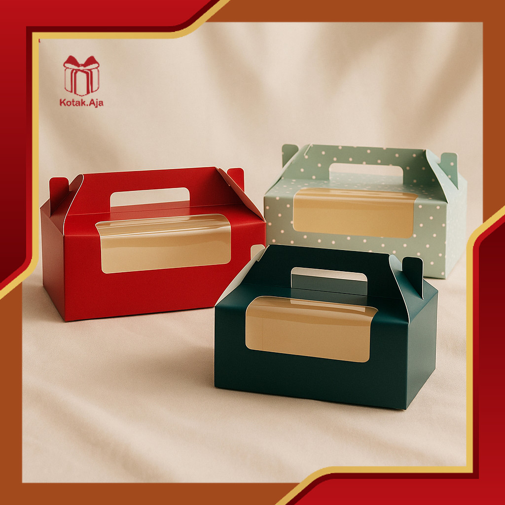 

Box Gable Cupcake Window / Kotak Gable Cupcake Window / Box Kue / Kotak kue / Box Cupcake / Kotak Cupcake I HF02-HF03