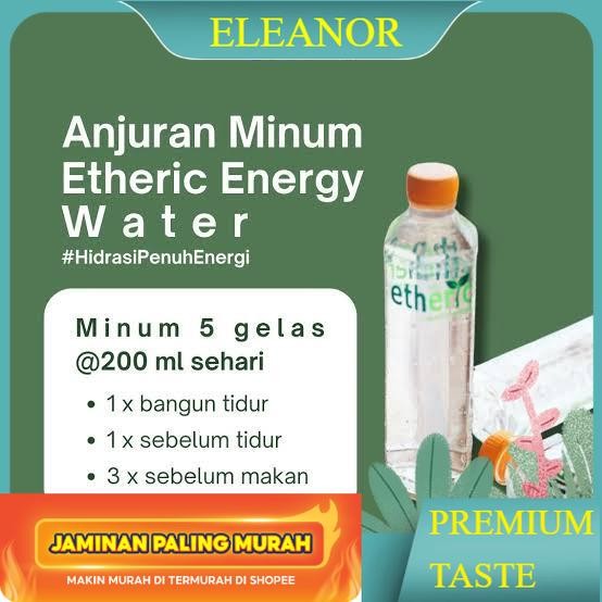 

AIR ETHERIC || DRINKING WATER 500ml - Per Dus Isi 12 Botol | ETHERIC Activated Water Per Dus