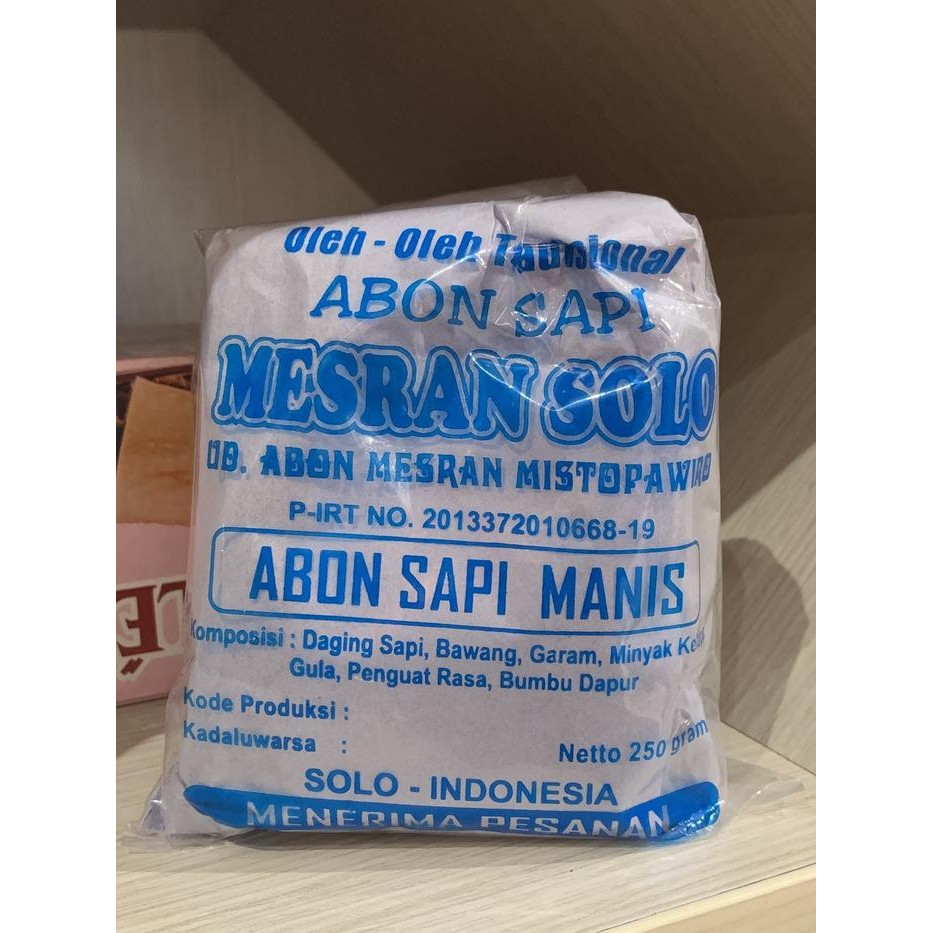 

JAMIN MURAH !!!Abon Sapi Mesran Solo - Manis(BISA LANGSUNG ORDER)