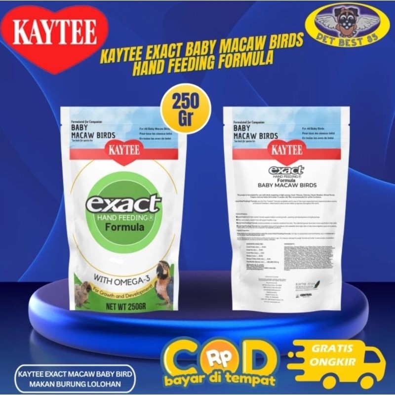 KIBARSTORE- Kaytee Exact Macaw Baby Birds 250gr Birdfood/ Makanan Burung Lolohan Kaytee HandFeeding 