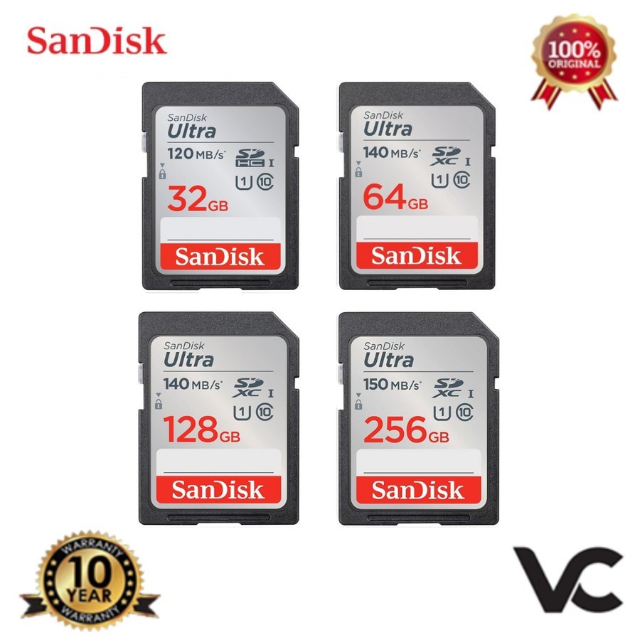 SDCARD SanDisk Ultra 32GB 64GB 128GB 256GB SDHC SDXC Memory SDCARD