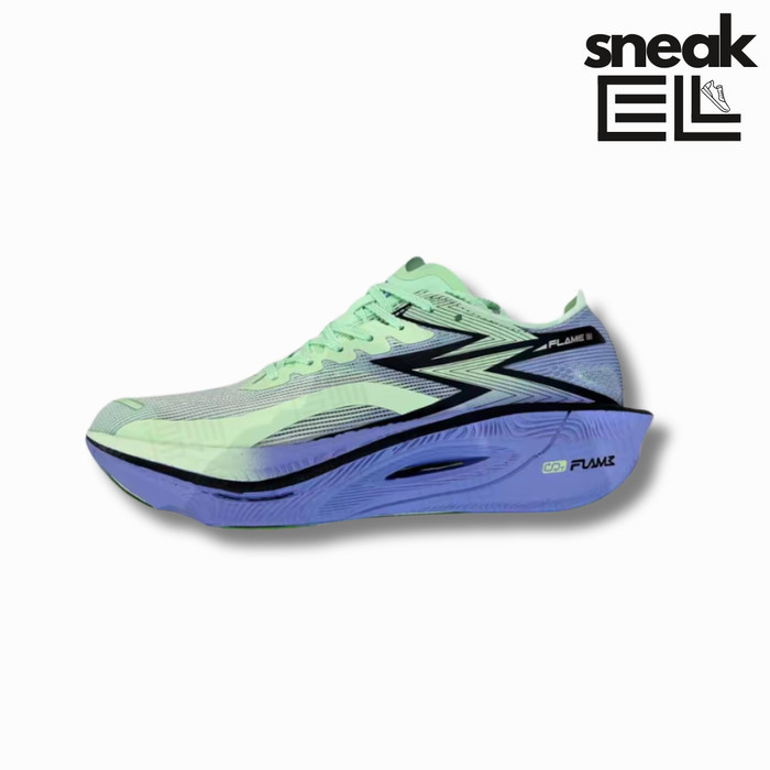 361° Flame 3 Blue Green Original Sepatu Running Pria Wanita/Running Shoes 672412207-20