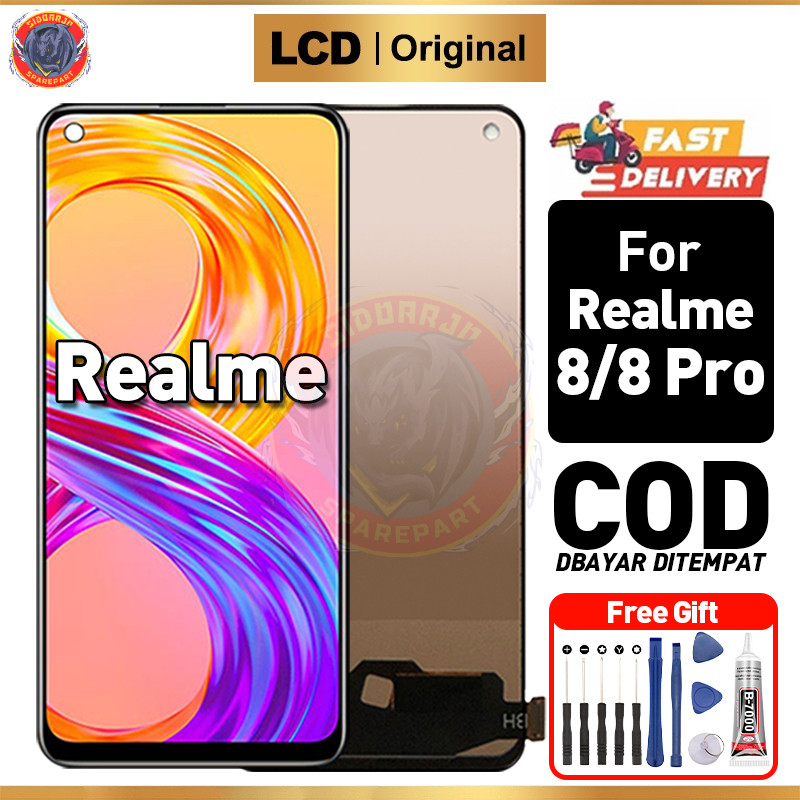 LCD Realme 8 Realme 8 PRO Original Fullset Touchscreen asli Ori Compatible For Glass Touch Screen Di