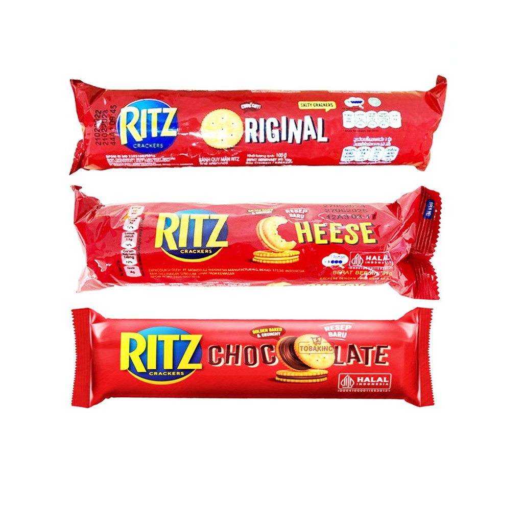 

Biskuit Ritz Crackers Original Salty Sandwich Keju Chocolate Regular