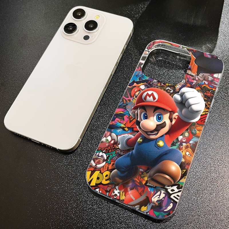 PYDD CASE Perak IMD hard case premium estetik aesthetic Motif Mario berwarna merah casing hp cocok u