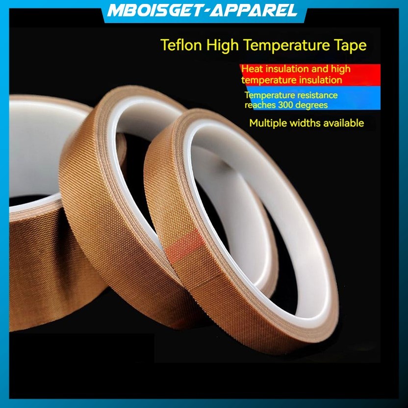 MBOISGET - PTFE TEFLON Tape Lakban PTFE Heat High Temperature Adhesive Insulation 10M 10 Meter