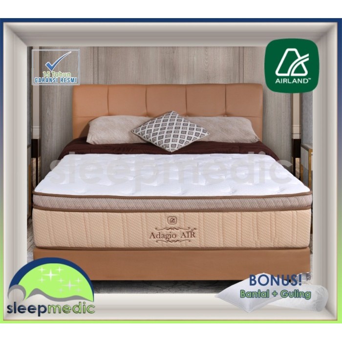 AIRLAND SpringBed ADAGIO AIR ( KASUR / SET ) 160 180 200 - Full SET, 120x200