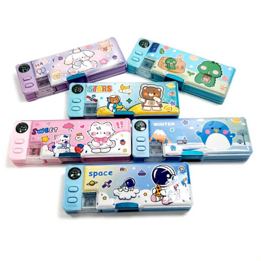 

Harga Grosir Per 1Lusin/ 12 Pcs Kotak Pensil Besar + Serutan dan kompas