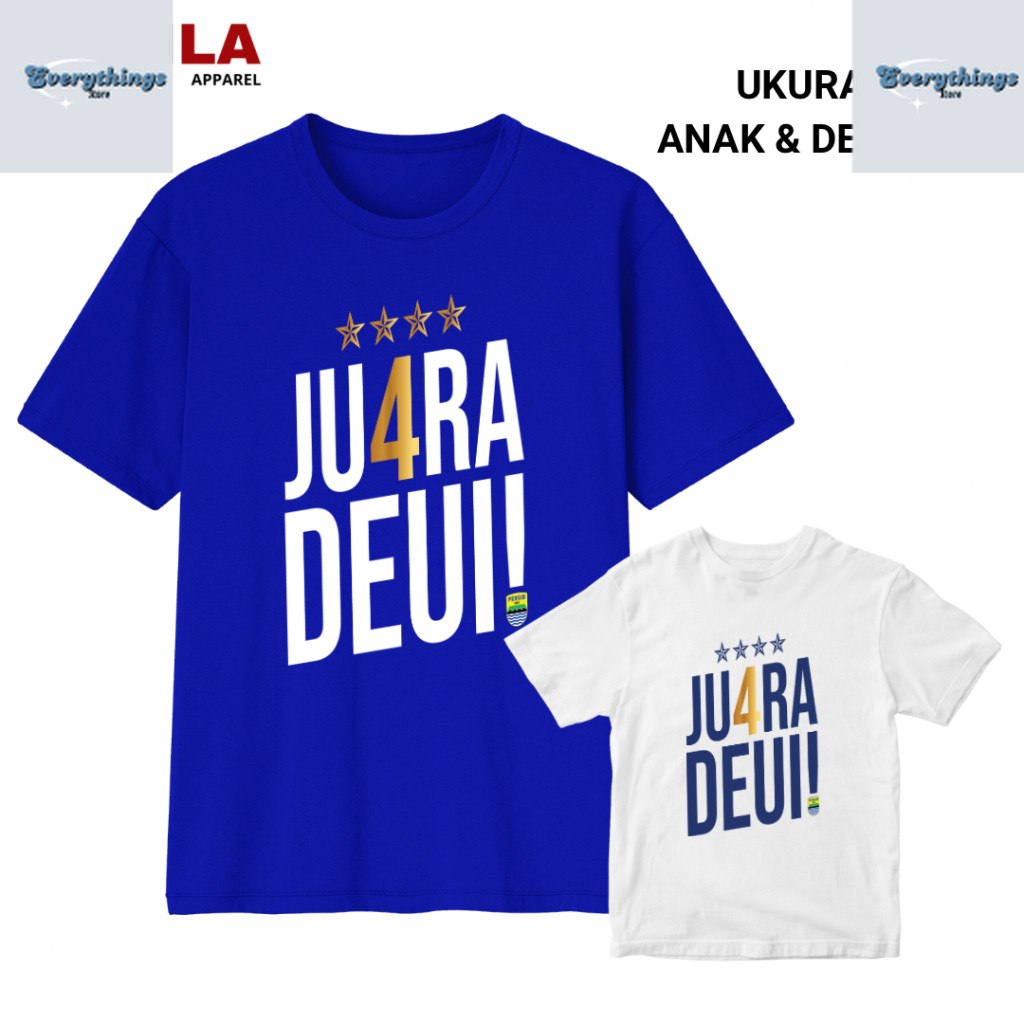 KAOS PERSIB ANAK DEWASA JU4RA DEUI / BAJU PERSIB JUARA BIRU JUMBO