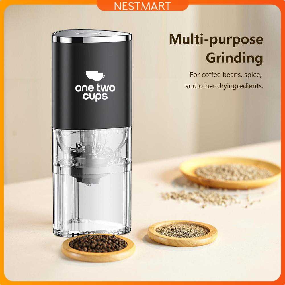 One Two Cups Penggiling Kopi Elektrik Coffee Grinder Adjustable 155ml - ZT-003