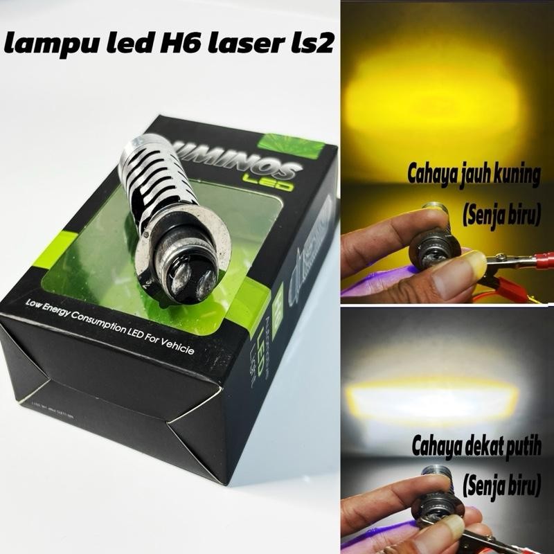 Luminos LS2 H6 - LUMINOS / Lampu LED Motor Laser 2 Warna + Senja Original