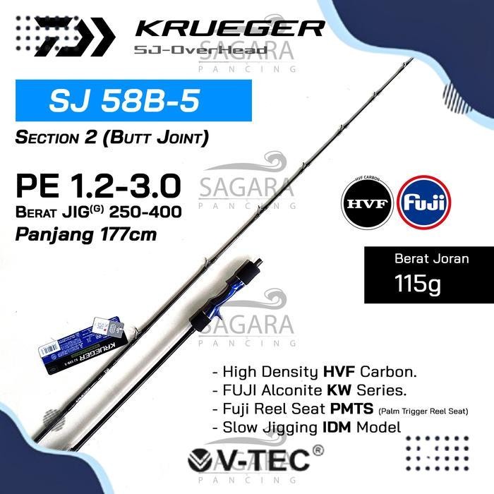 (BARU) Joran Daiwa Krueger Joran Slow Jigging Rod Jigging - 58B-5 PE 1,2-3