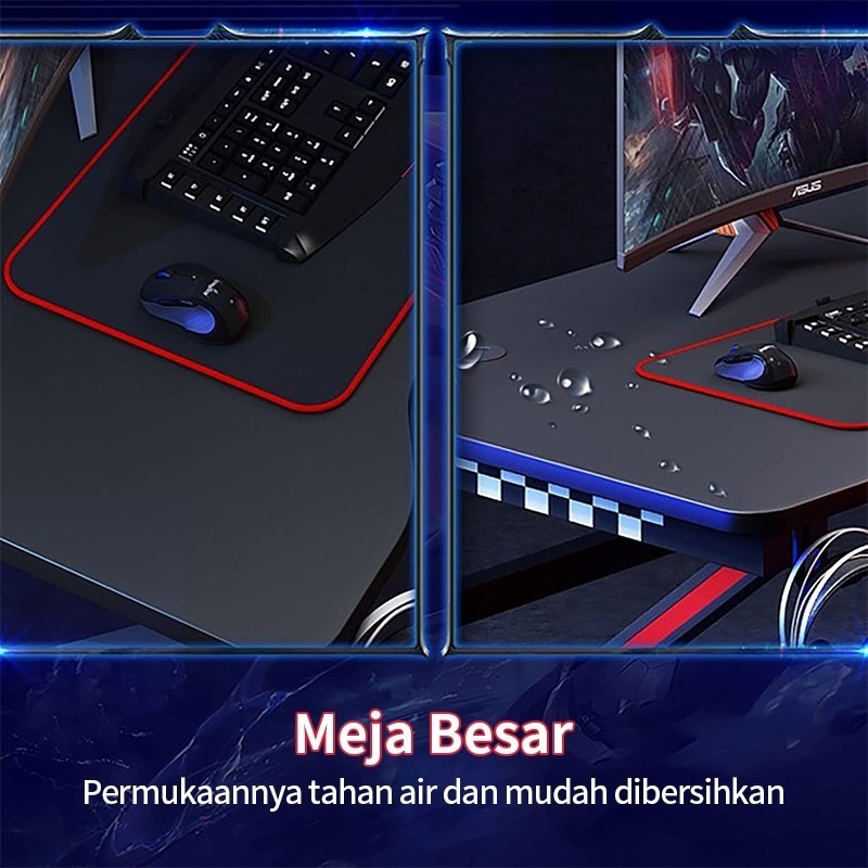 Wowonoo Meja Gaming Kursi Meja Komputer Besi Meja Dpsr