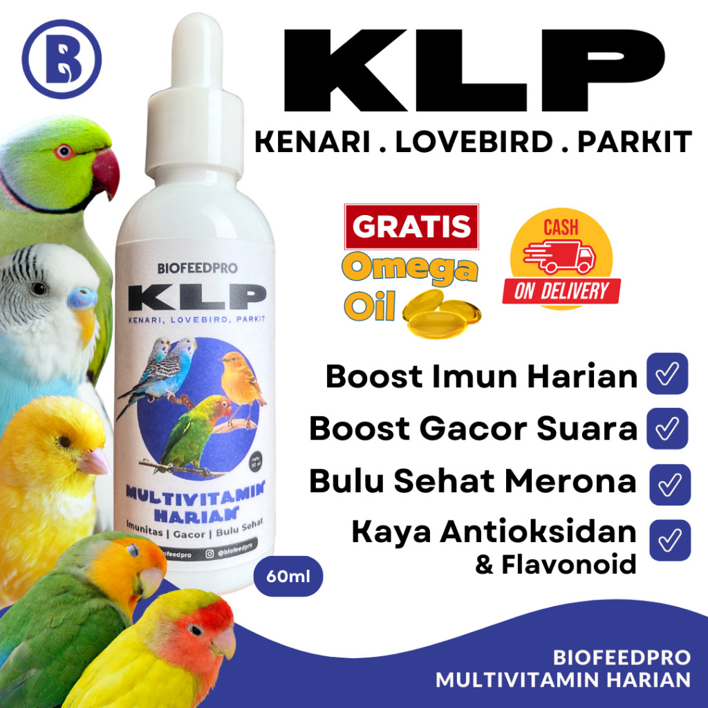 KLP Vitamin Kenari Lovebird Parkit | Boost Imun Burung - Performa Gacor Suara - Kesehatan Bulu - Ant