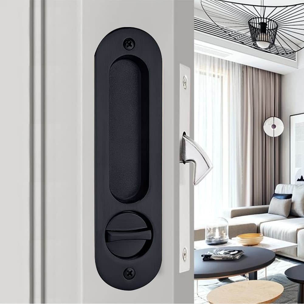 Sliding Door Lock 160cm Zinc Alloy Bathroom Door Handle Lock Pocket Door Lock Hardware With Key Rece