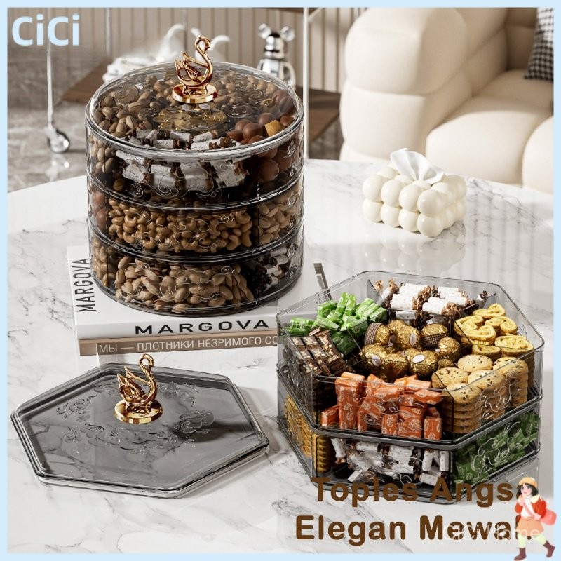 Toples Lebaran Bulat - Toples Aesthetic / Candy Box / Kotak Permen / Toples Kue Kering / Tempat Snac