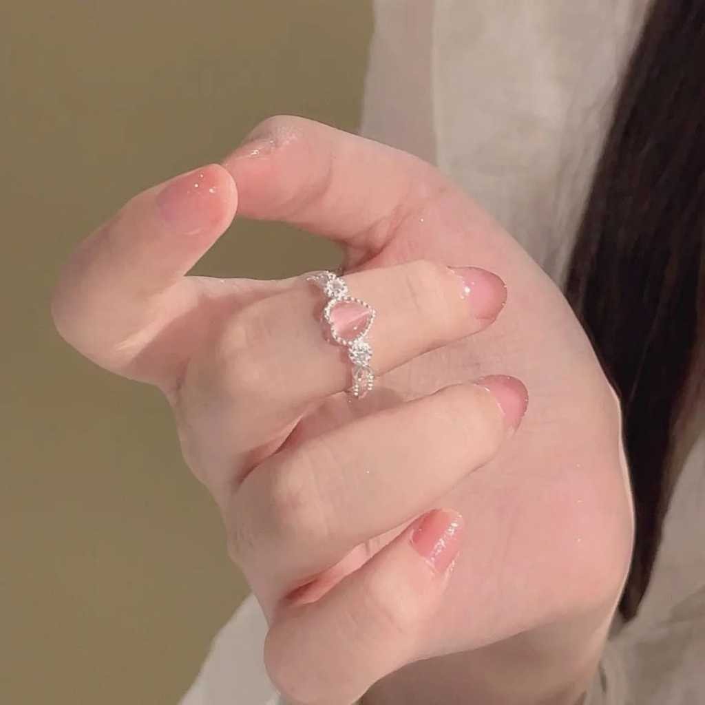 Cincin Love Pink Cantik Cincin Love Terbuka Fashion Wanita