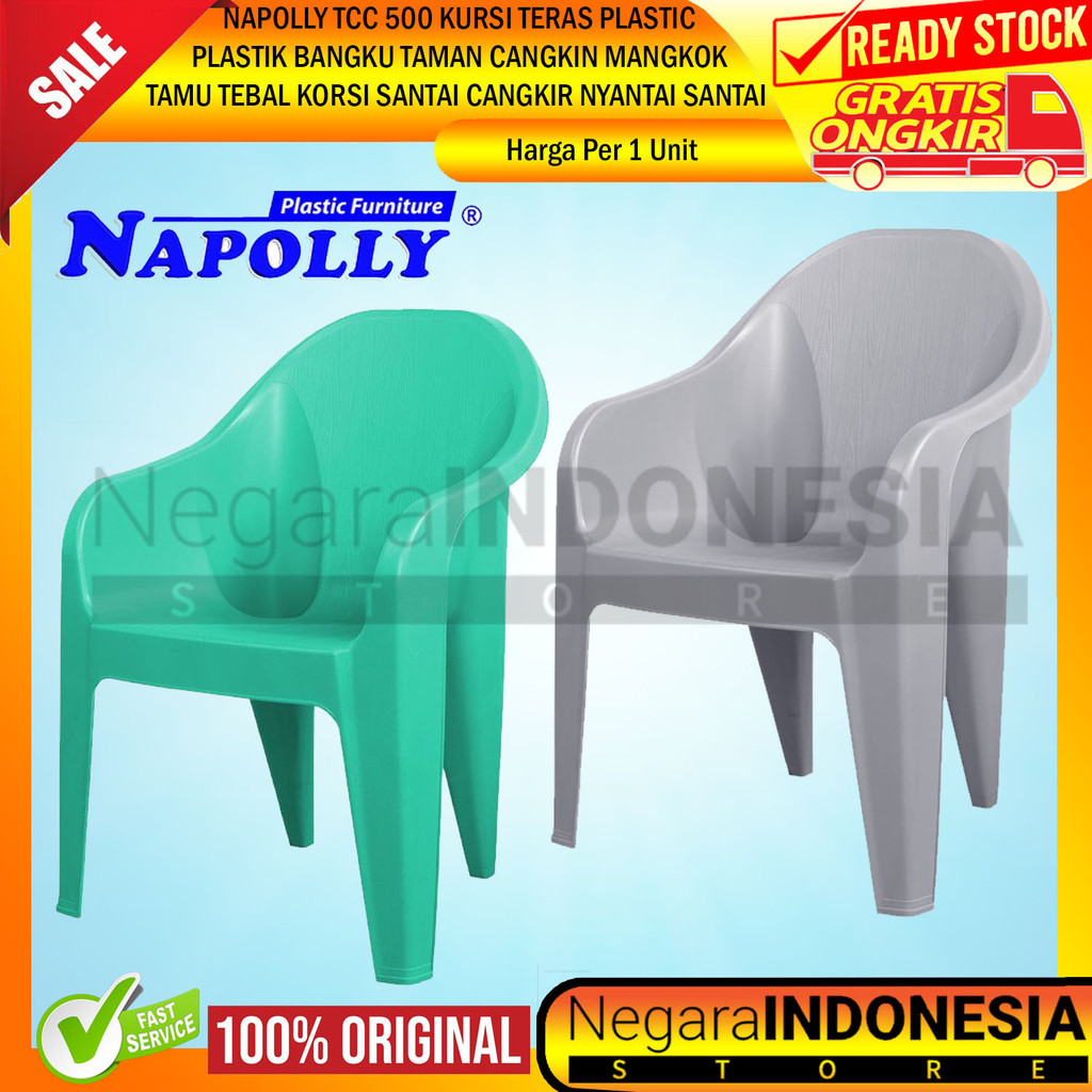 Napolly Tcc 500 Kursi Teras Plastik Plastic Pelastik Bangku Taman Tebal Korsi Cangkir Kafe Nyantai P