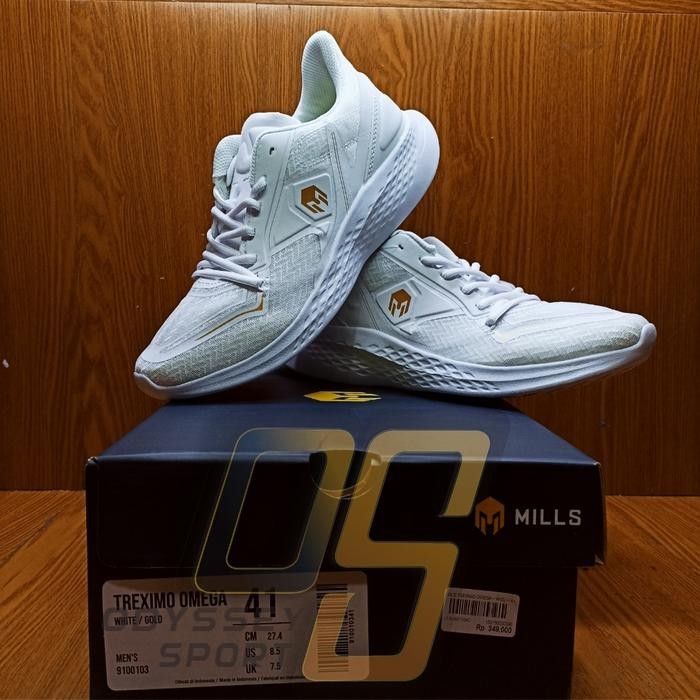 Sepatu Mills TREXIMO OMEGA (White/Gold) 100% ORIGINAL - 37