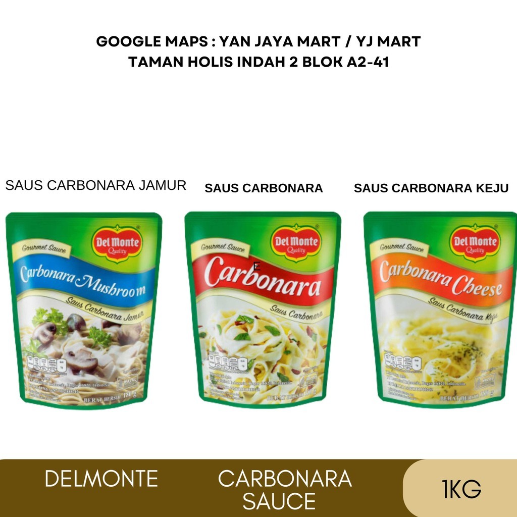 

Delmonte Sauce / Saus Carbonara / Carbonara Mushroom / Carbonara Cheese Kemasan 180g Pouch