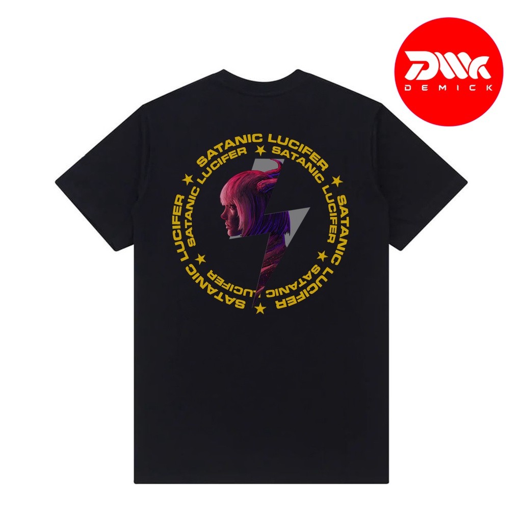 Kaos Satanic Lucifer Catarsis Baju Satanic Black