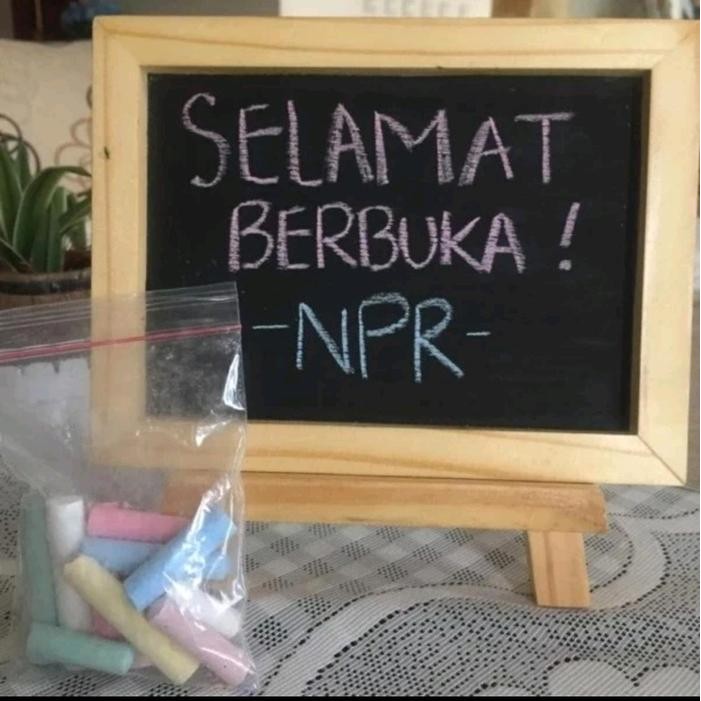 

Promo standing 15x20 Papan tulis kapur mini, Chalkboard, Blackboard, Standing mini Chalkboard papan tulis kecil food taq Kayu terlaris