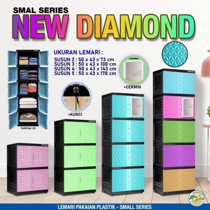 LEMARI  3 SUSUN TABITHA NEW DIAMOND / RAK SERBAGUNA 3 SUSUN / RAK PLASTIK MINIMALIS 3 SUSUN