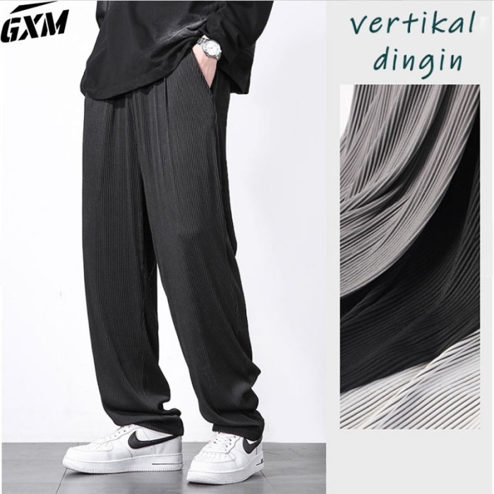 celana loose pants pria abu-abu celana kulot laki laki pria murah celana longgar pria celana style p