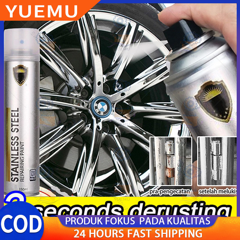 

Cat Semprot Chrome 350ml Cat Logam Otomotif Krom Cat Semprot Krom Sapporo Baja Tahan Karat Krom Chrome No Rust Chrome paint spray Cartridges With Chrome Plated Steel Wheel Spray