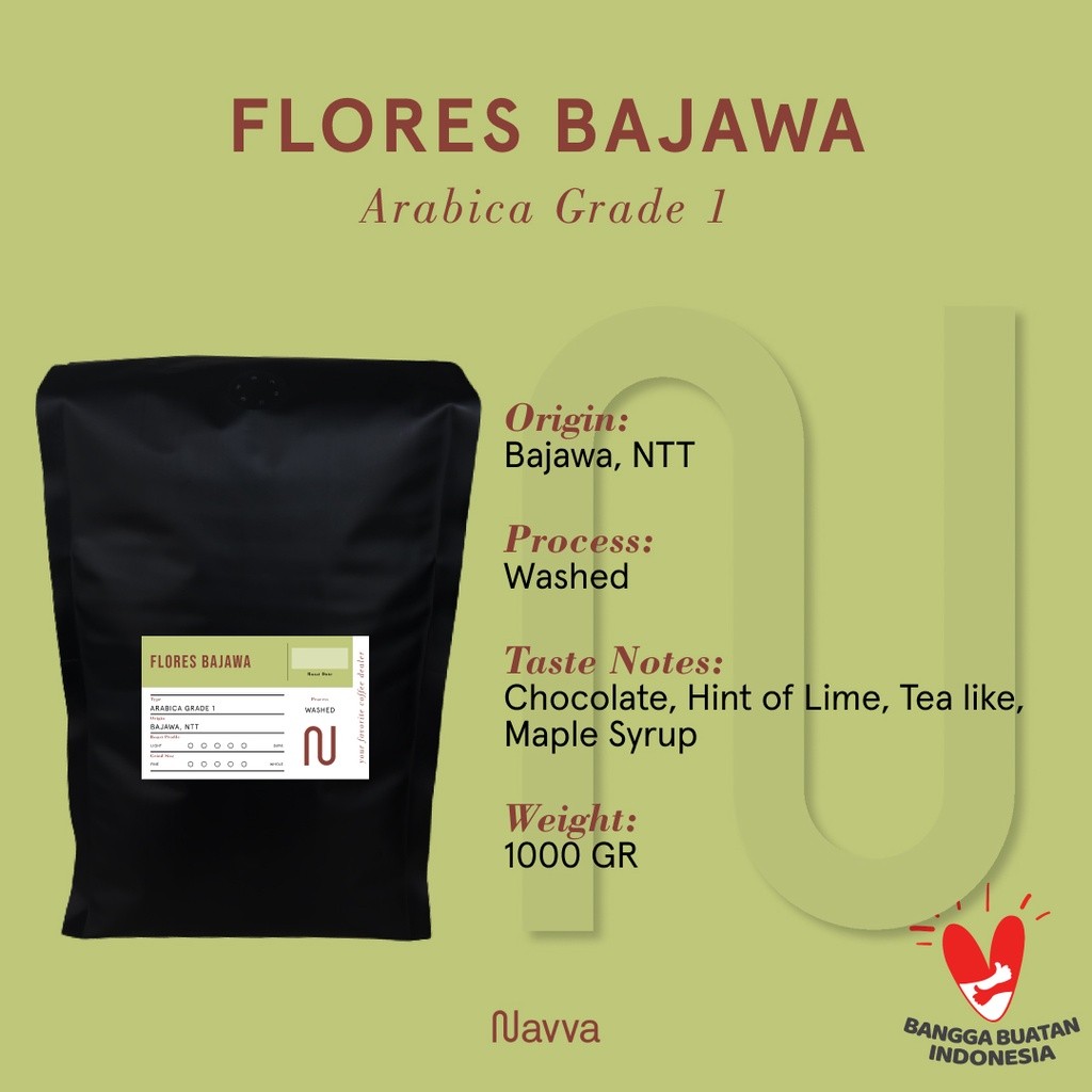 

Biji Kopi / Coffee Beans Premium 100% Arabica Flores Bajawa 1000 Gram / 1 KG