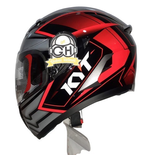 Helm Termurah HELM FULLFACE KYT FALCON 2 MOTIF ARMOUR BLACK RED FLO