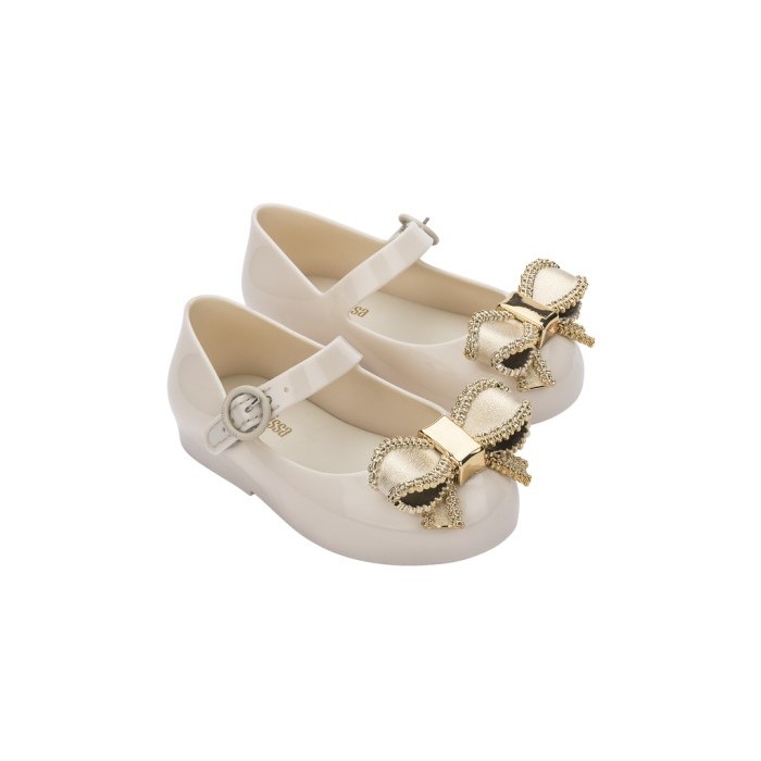 Sepatu Flat Anak Mini Melissa Sweet Love IV Bb Beige/Gold