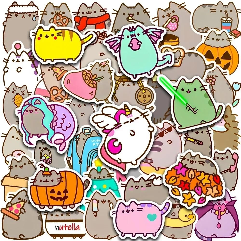 

50/100PCS Cute Kawaii Chunky Cat Stickers Pack Decal Stationery Scrapbook Notebook Phone Diary Graffiti Children's Sticker