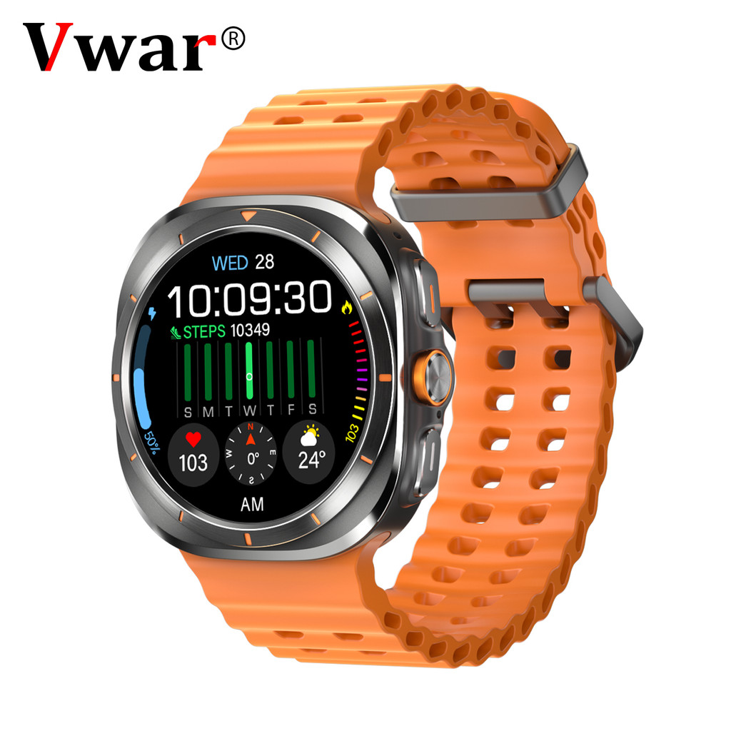 Vwar Watch 7 Ultra 47mm Smart Watch IP68 Waterproof Bluetooth Call Compass Smartwatch for Men Women 