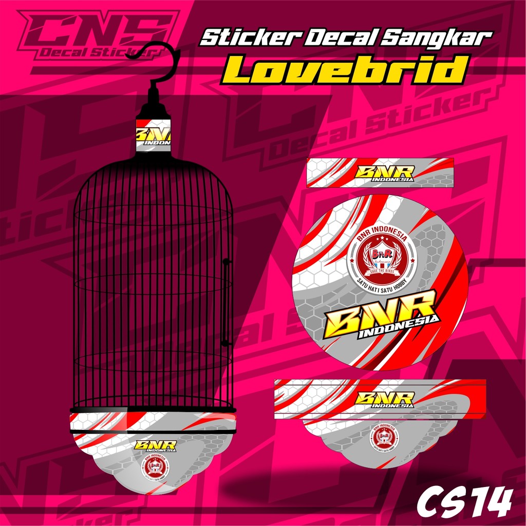 Stiker Sangkar Lovebird BNR INDONESIA High Quality Bisa REQUEST CUSTOM